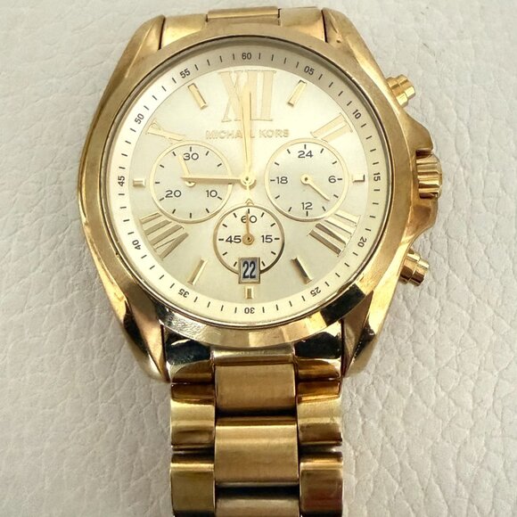 MICHAEL KORS MK5739 BRADSHAW GOLD TONE CHRONOGRAPH WATCH FITS ~6\